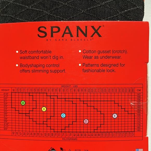 SPANX Patterned Bodyshaping Tight-End Tights Black Diamond Foil Size B - Picture 6 of 8